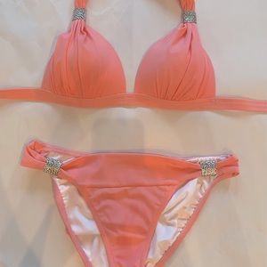 Venus Sexy Coral Two-Piece Bikini, Size 6.